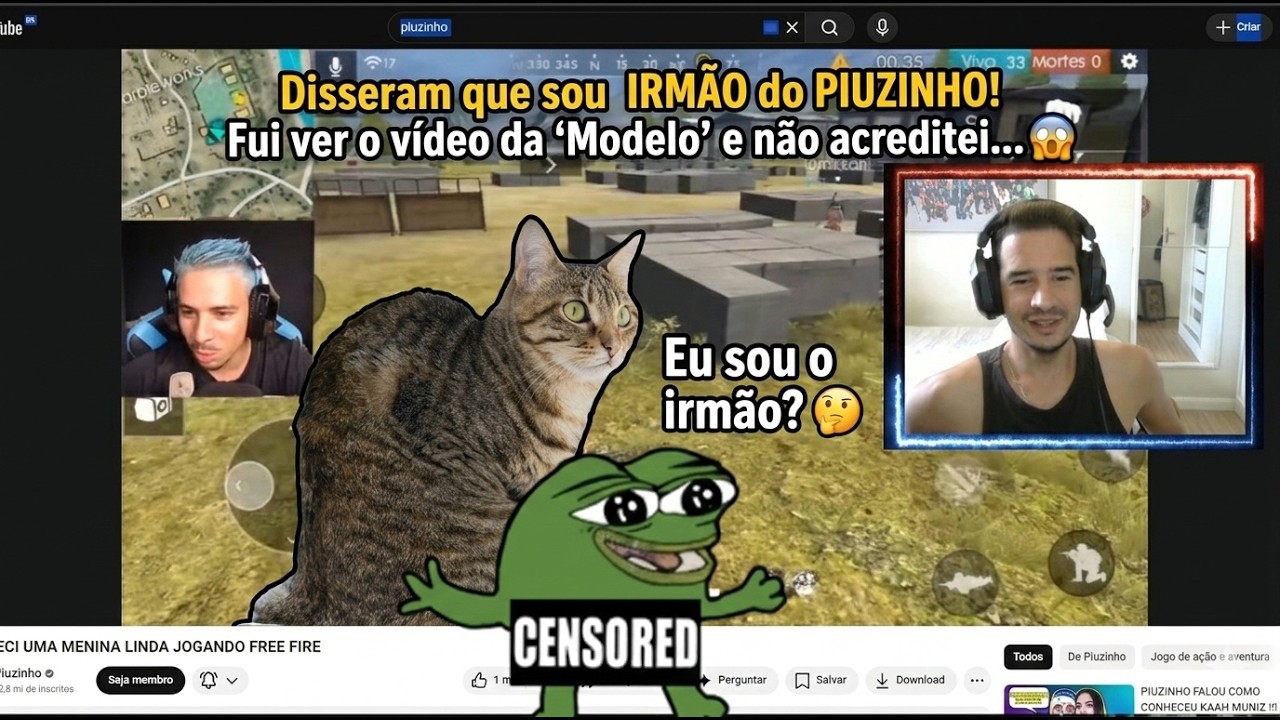 Disseram que sou IRMÃO do PIUZINHO! Fui ver o vídeo da 'Modelo' e não acreditei... 🤯