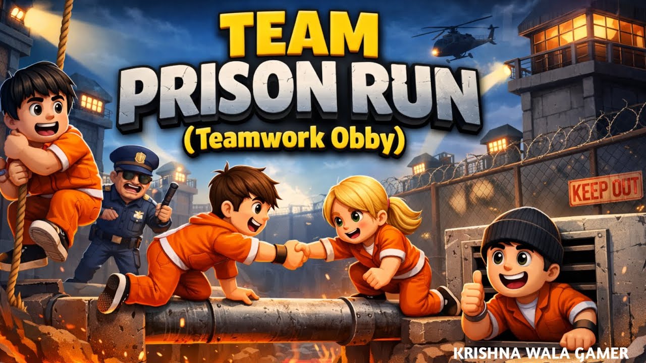 TEAM PRISON RUN 🔥 | Impossible Teamwork Obby Escape 😱 | Full Long Gameplay Hindi