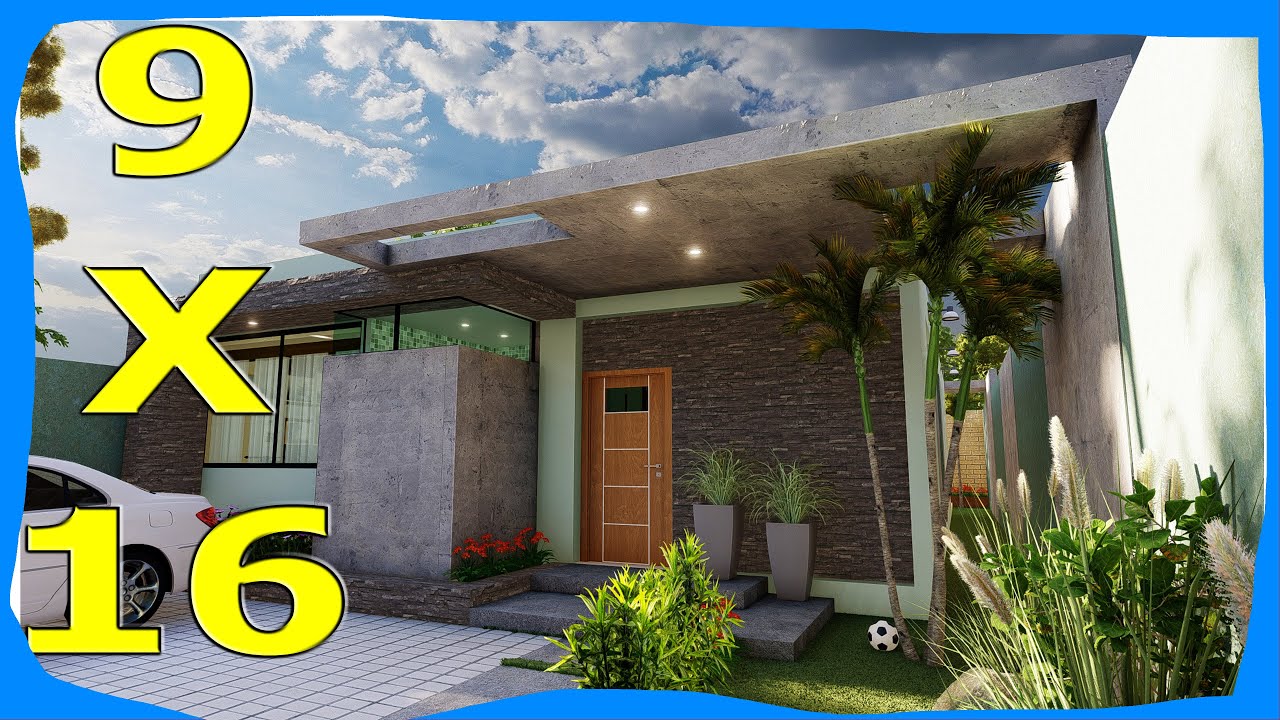 CASA DE 9x16 Metros con 3 DORMITORIOS (Fachadas de Casas Modernas)