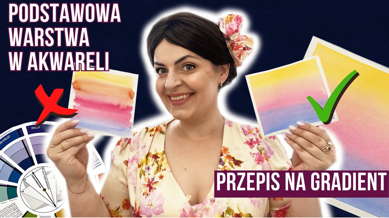 Jak malować gradient kolorów? Podstawowa warstwa koloru w akwareli