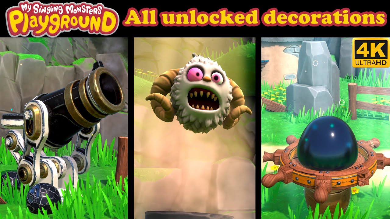 My Singing Monsters Playground - All unlocked decorations 4k