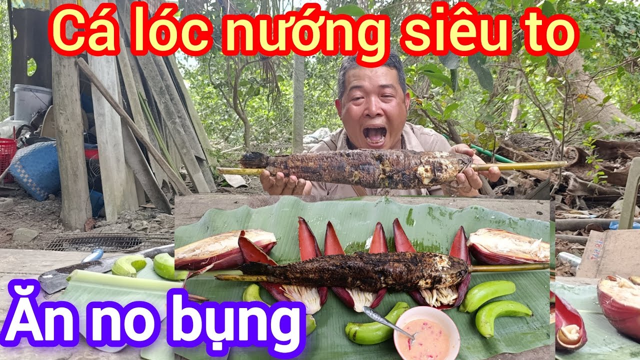 Cá lóc nướng siêu to , ăn no bụng với nước chấm siêu ngon , đón vía thần Tài trước , Bột kít kít 