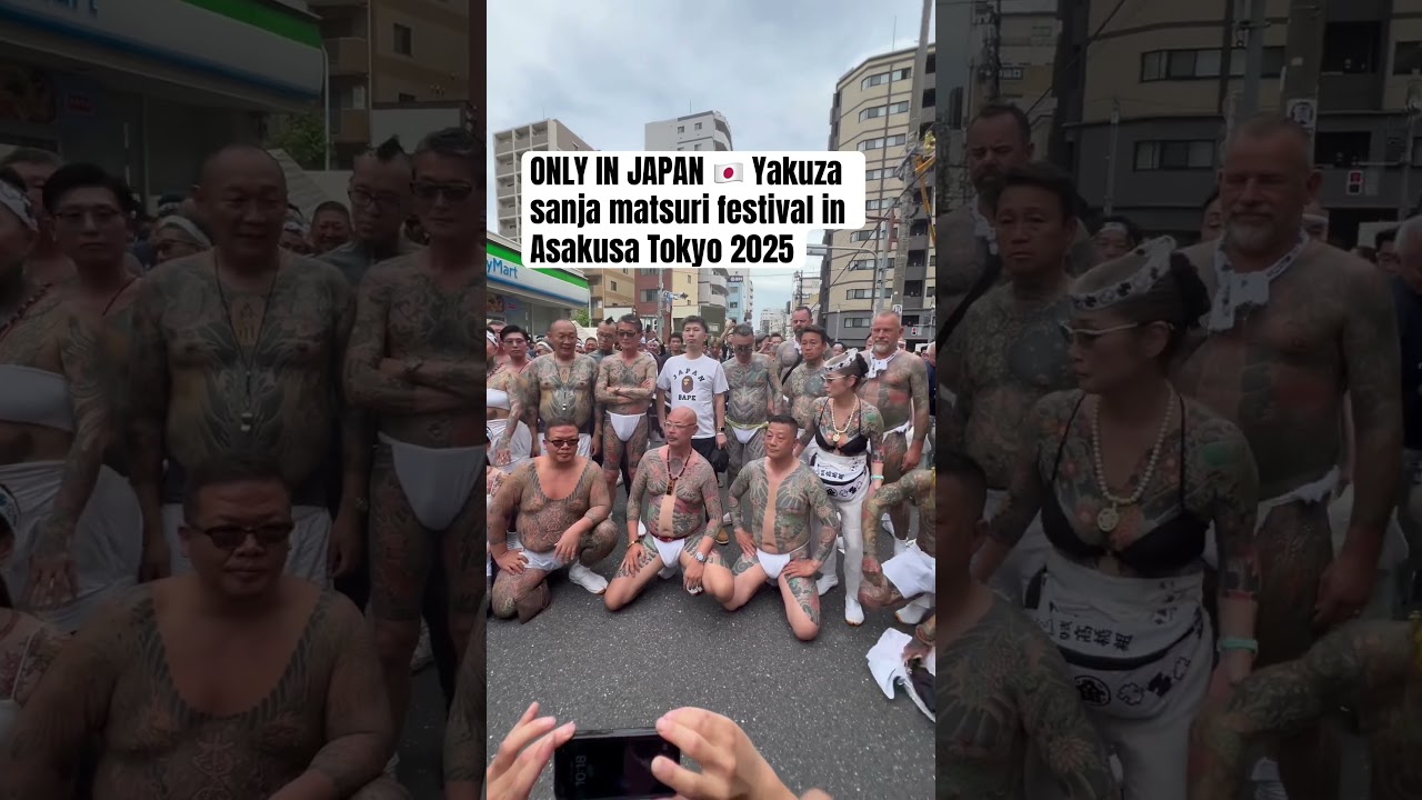 ONLY IN JAPAN 🇯🇵 Yakuza sanja matsuri festival in Asakusa Tokyo #sanjamatsuri #yakuza #festival
