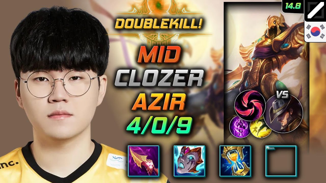 Azir Mid Build Clozer Nashor's Tooth Hail of Blades - LOL KR GrandMaster Patch 14.8