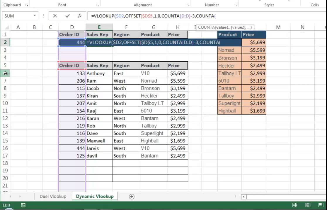 Dynamic Vlookup using offset function- (Hindi) Bhavesh's Excel Tricks