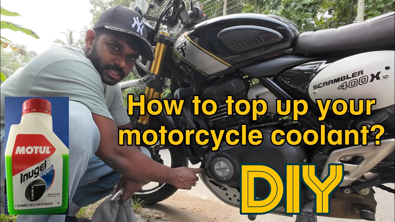 How to Top-up your Motorcycle Coolant || DIY || Triumph Scrambler 400X | Motul Inugel Premix Coolant