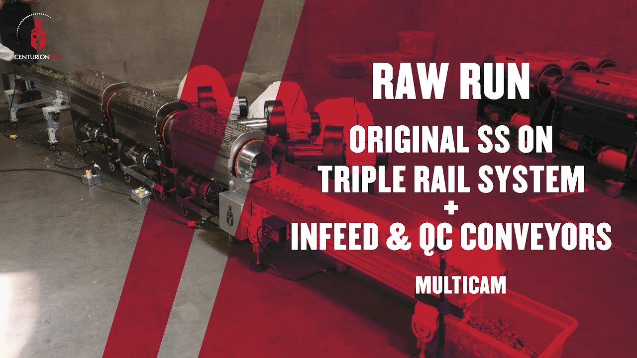 CenturionPro Original SS Triple Rail System & Infeed/QC Conveyors Running Wet Product Multi Camera