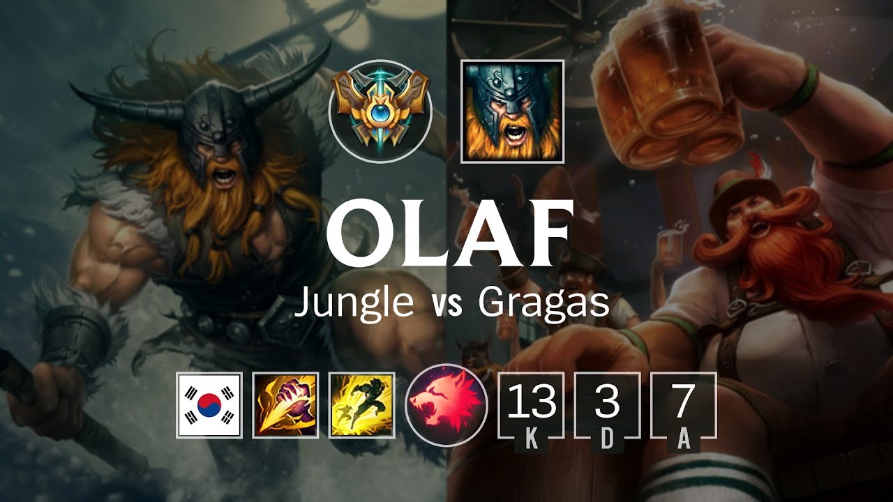 Olaf Jungle vs Gragas - KR Master Patch 8.24