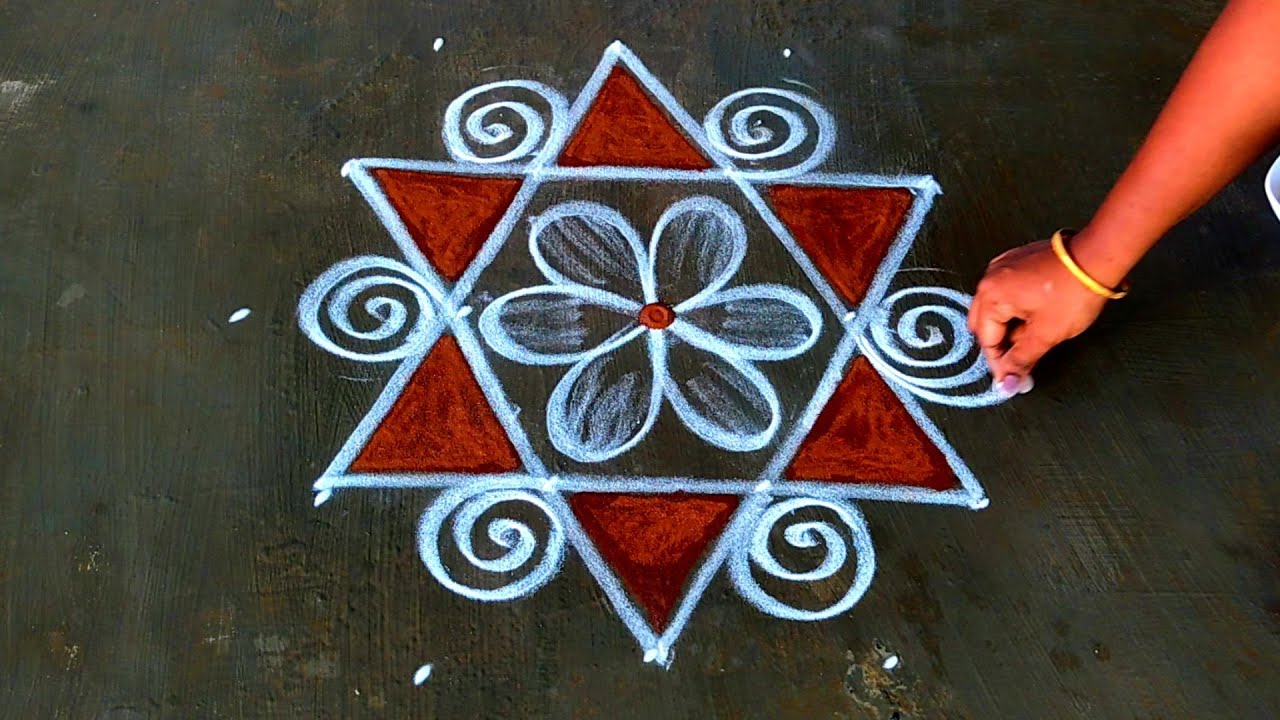 Friday kolam new designs🌹kavi kolam rangoli designs🌹sukravaram muggulu with dots🌹Creative Rangoli