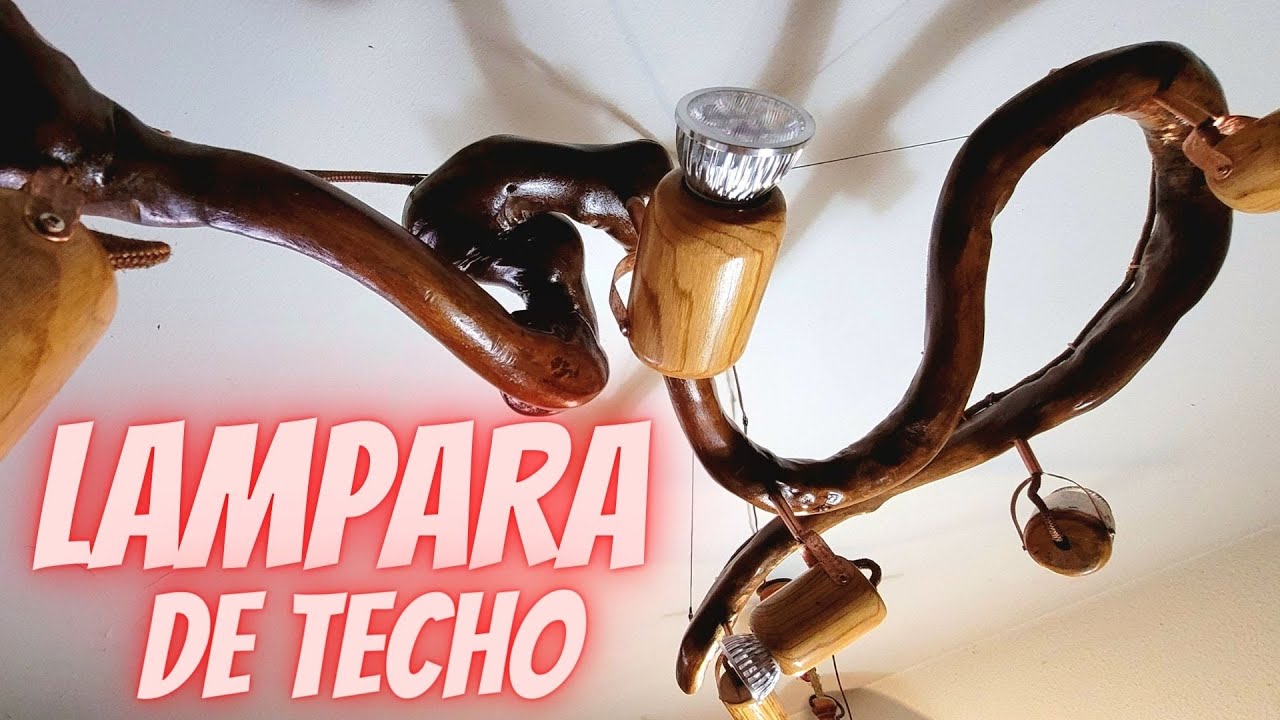 Cómo hacer una lámpara rústica de techo para tu hogar / Rustic ceiling lamp for home