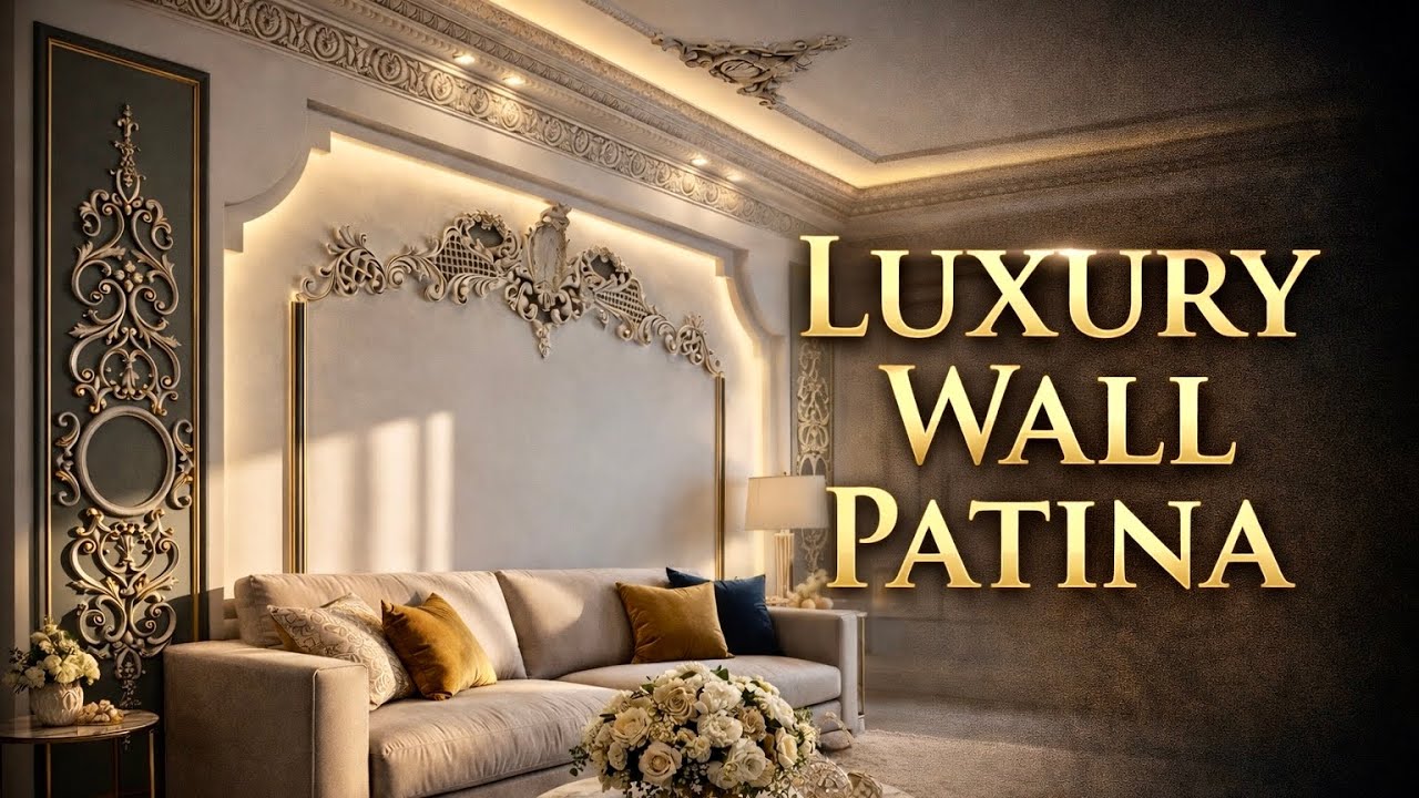 Luxury Wall ✨ Color Wash, Plaster & Gold Leaf (Timelapse)