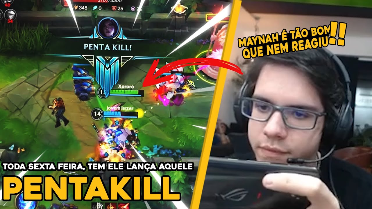 TODA SEXTA FEIRA, UM PENTAKILL DO MAYNAH DIFERENTE - WILD RIFT CLIPS