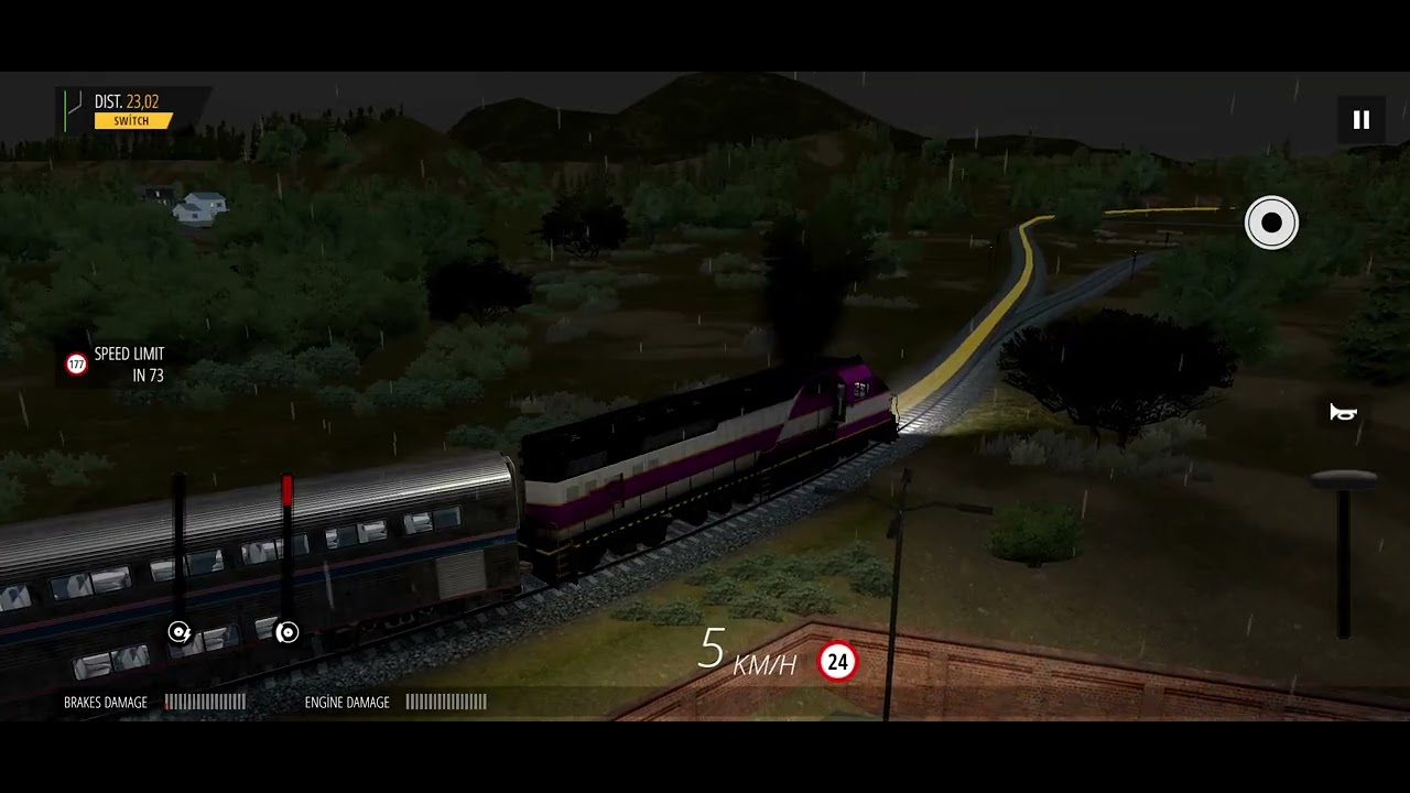 🚉 Passenger Train at Night in the Rain | 2 Locomotives | Train Simulator PRO USA