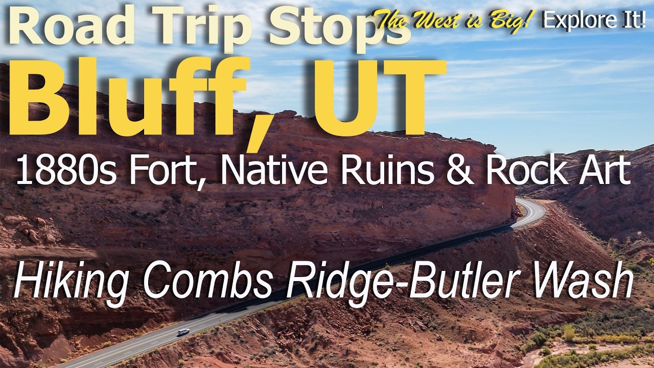Road trip stop Best small town in Utah with 1880 Bluff Fort, Wolfman Rock Art, Butler Wash Ruins