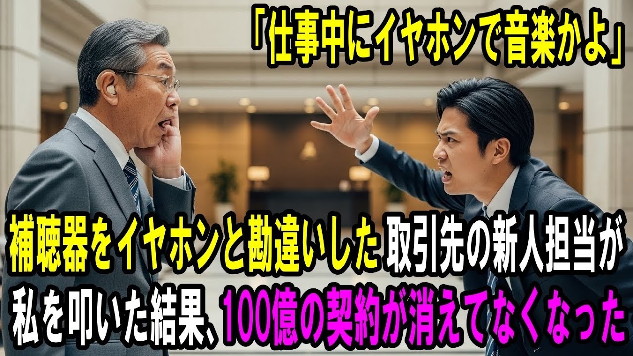 「仕事中にイヤホンで音楽かよ」補聴器をイヤホンと勘違いした取引先の新人担当が私を叩いた結果、100億の契約が消えてなくなった