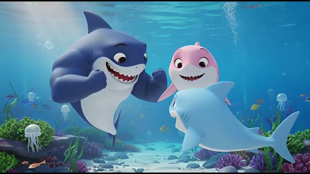 🦈 ¡Baby Shark y su Familia Bailan Bajo el Mar! 🐠 Canción Infantil Divertida 🎶