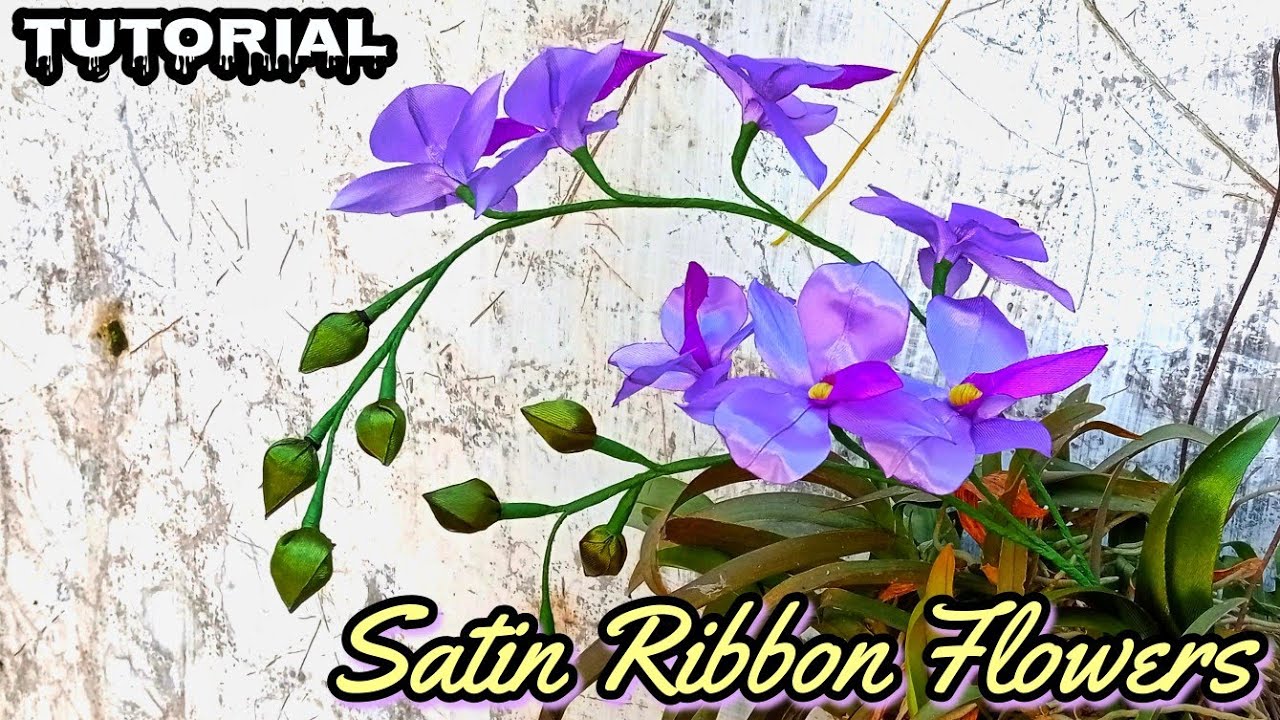 Сделай сам || Как легко сделать цветы из атласных лент || 🌸Цветы из атласной ленты орхидеи🌸