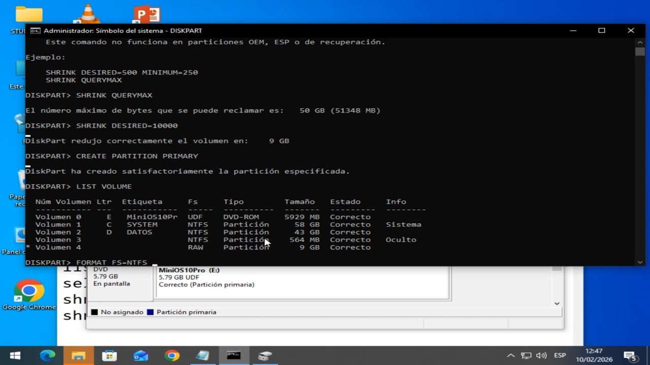 Crear Particiones Desde CMD