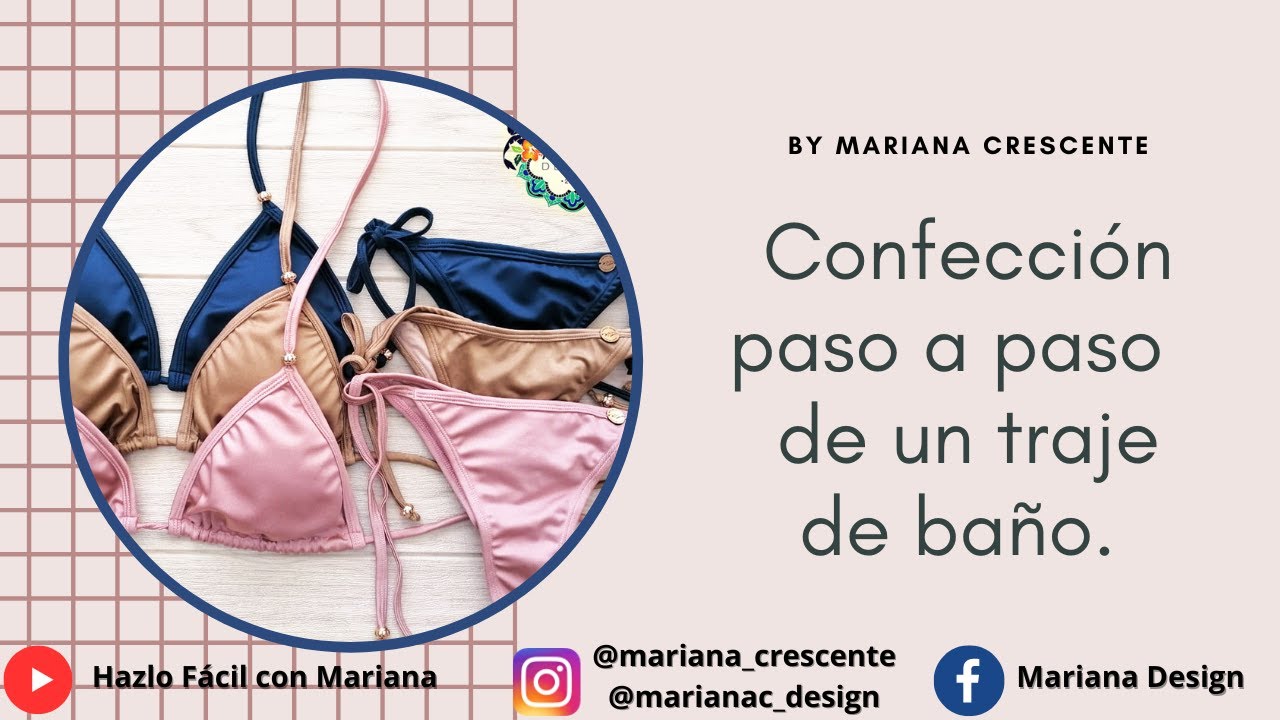 Confección paso a paso de un traje de baño (top triángulos y semihilo arruchado)