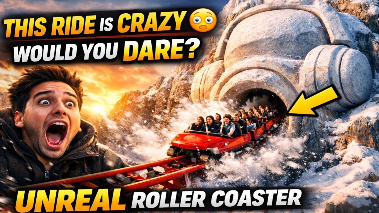 Extreme Roller Coaster Rush Through Giant Sculpture | Unreal 4K