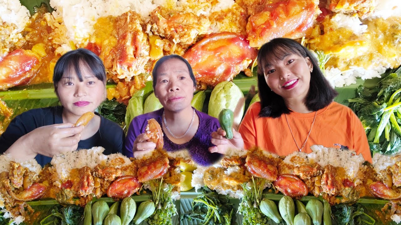 Eating Spicy And Delicious Pork Meat With Greens ||Naga Mukbang||@PupuRün-j9j