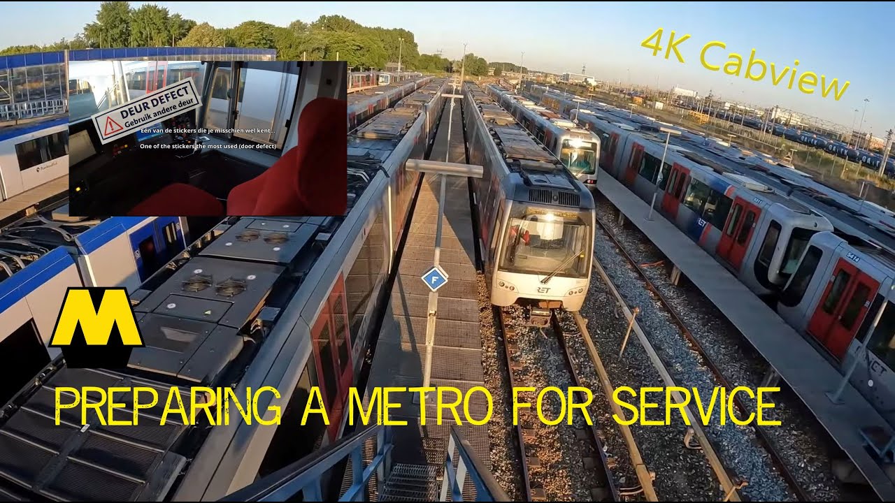 Preparing a Metro for Service| 4K Cabview Metro Rotterdam | Plus 2 short rides in Rotterdam|
