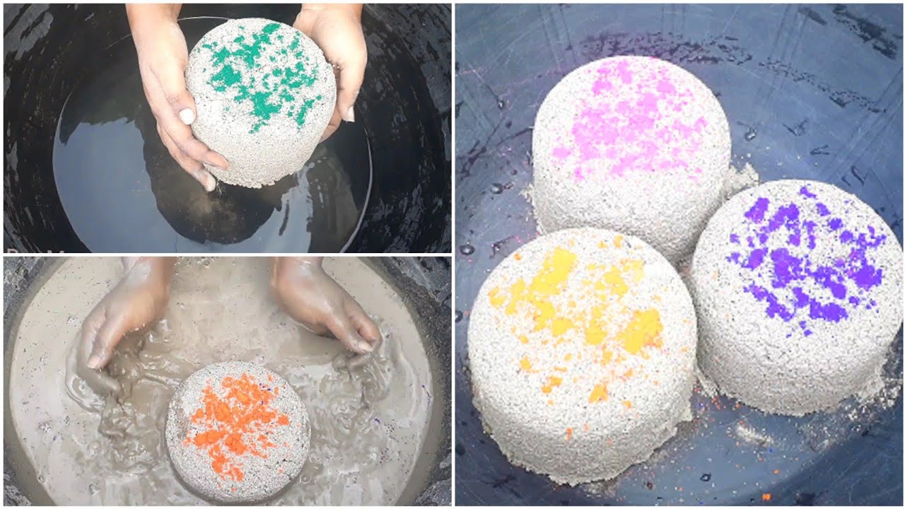 ASMR:;🌈Gritty gaint blocks crumbling dry&water💦&dip/pouring&paste play 😋