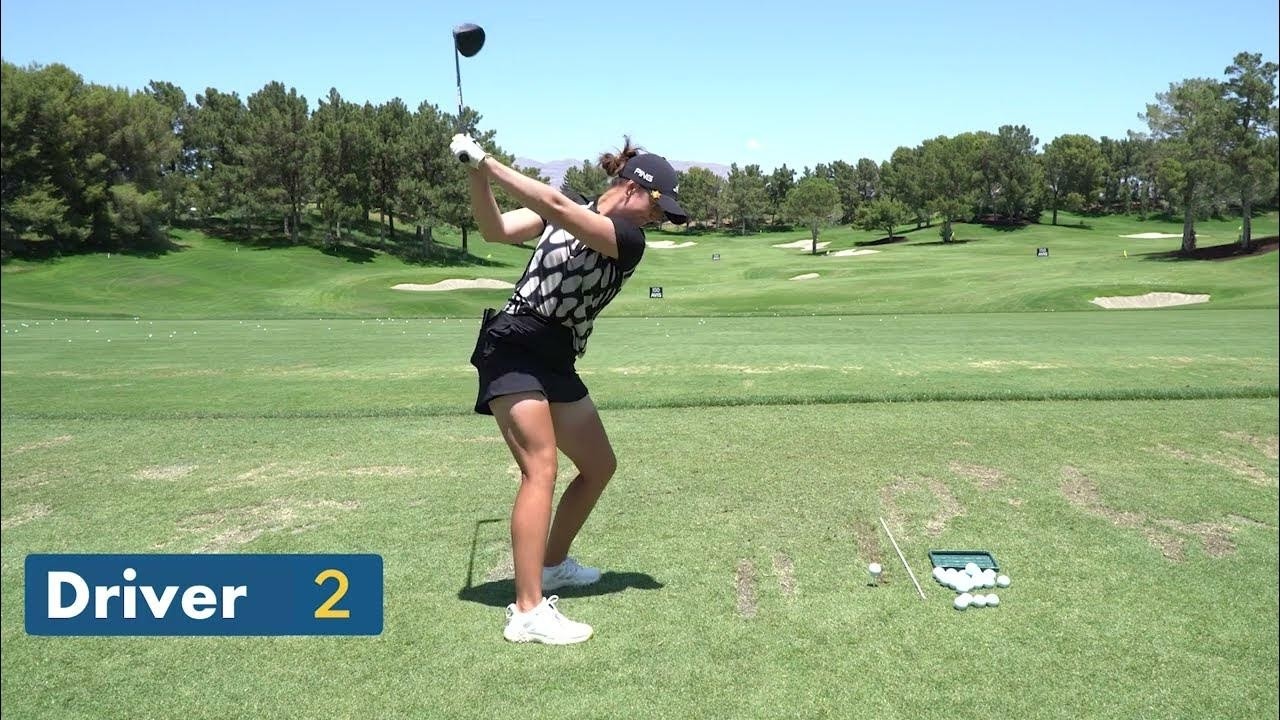 Beauty long hitter  Linn Grant  Power swing motion & slow motion