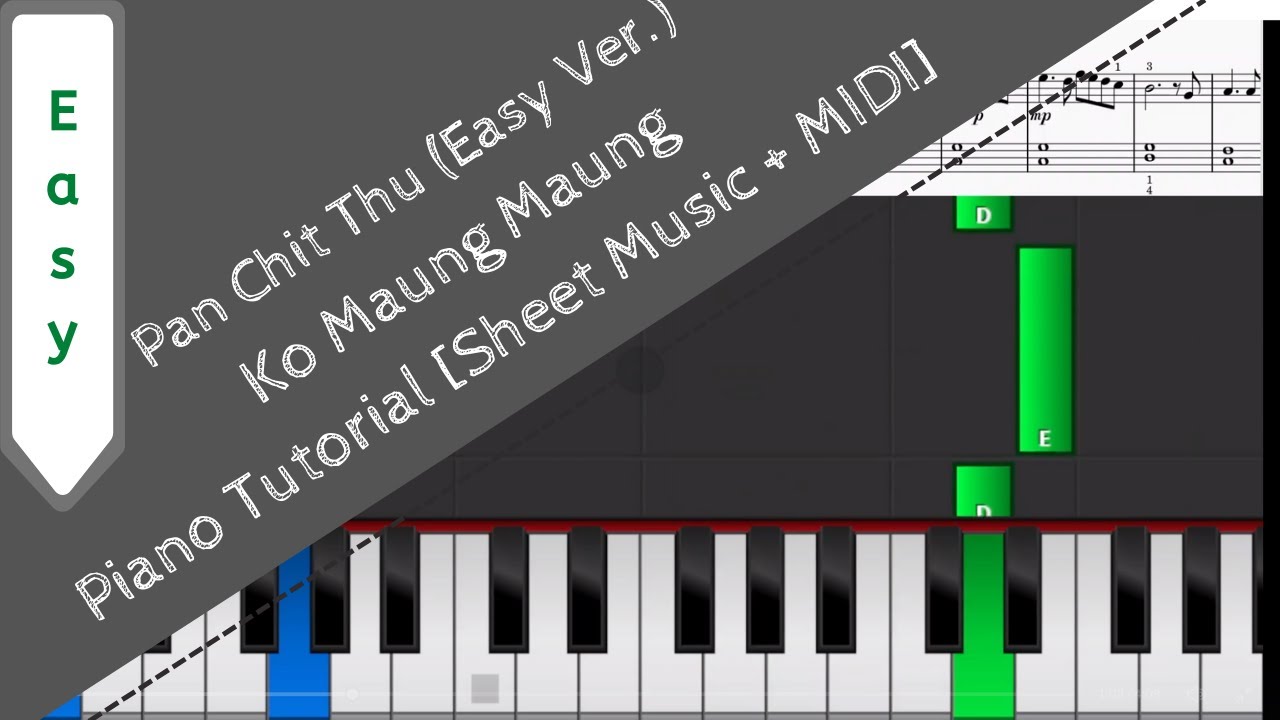 ပန်းချစ်သူ (Pan Chit Thu), Duet Ver. | Easy Piano Tutorial (Sheet Music)