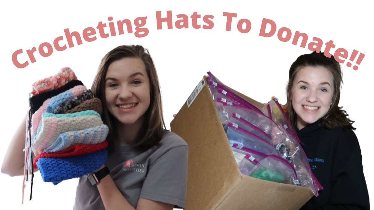 Crocheting Hats To Donate To A Nursing Home | Making Crochet Beanies To Donate For The Holidays