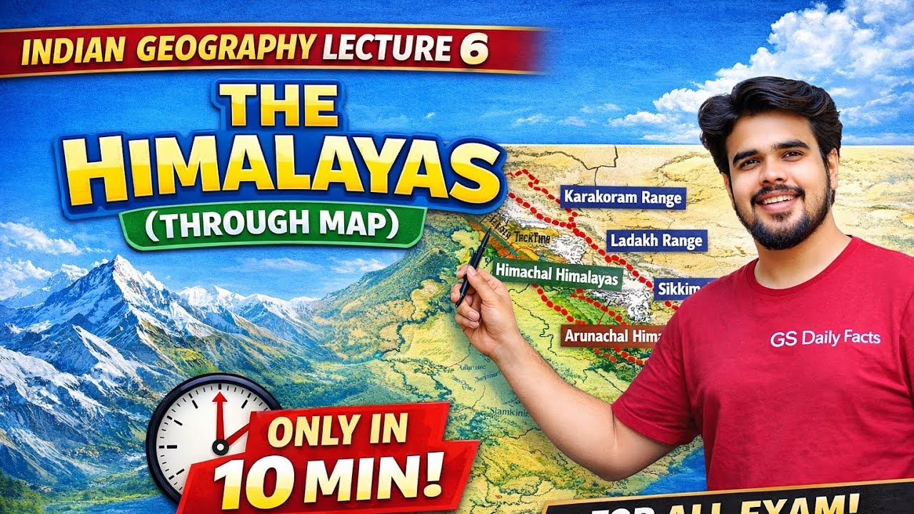 Indian Geography Lecture 6 | The Himalayas Through Map in Just 10 Minutes | Complete for All Exams