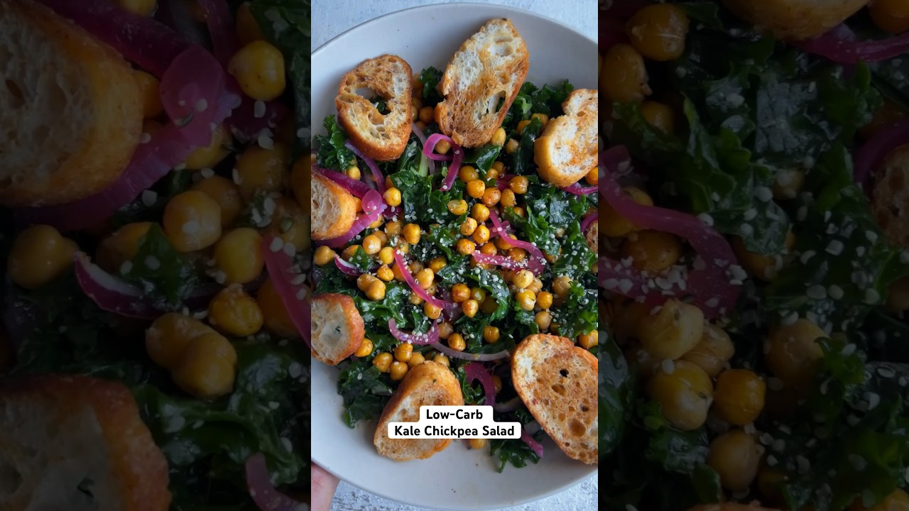 LOW-CARB KALE CHICKPEA SALAD my insurance salad. Meal prep this recipe to get your greens every day.