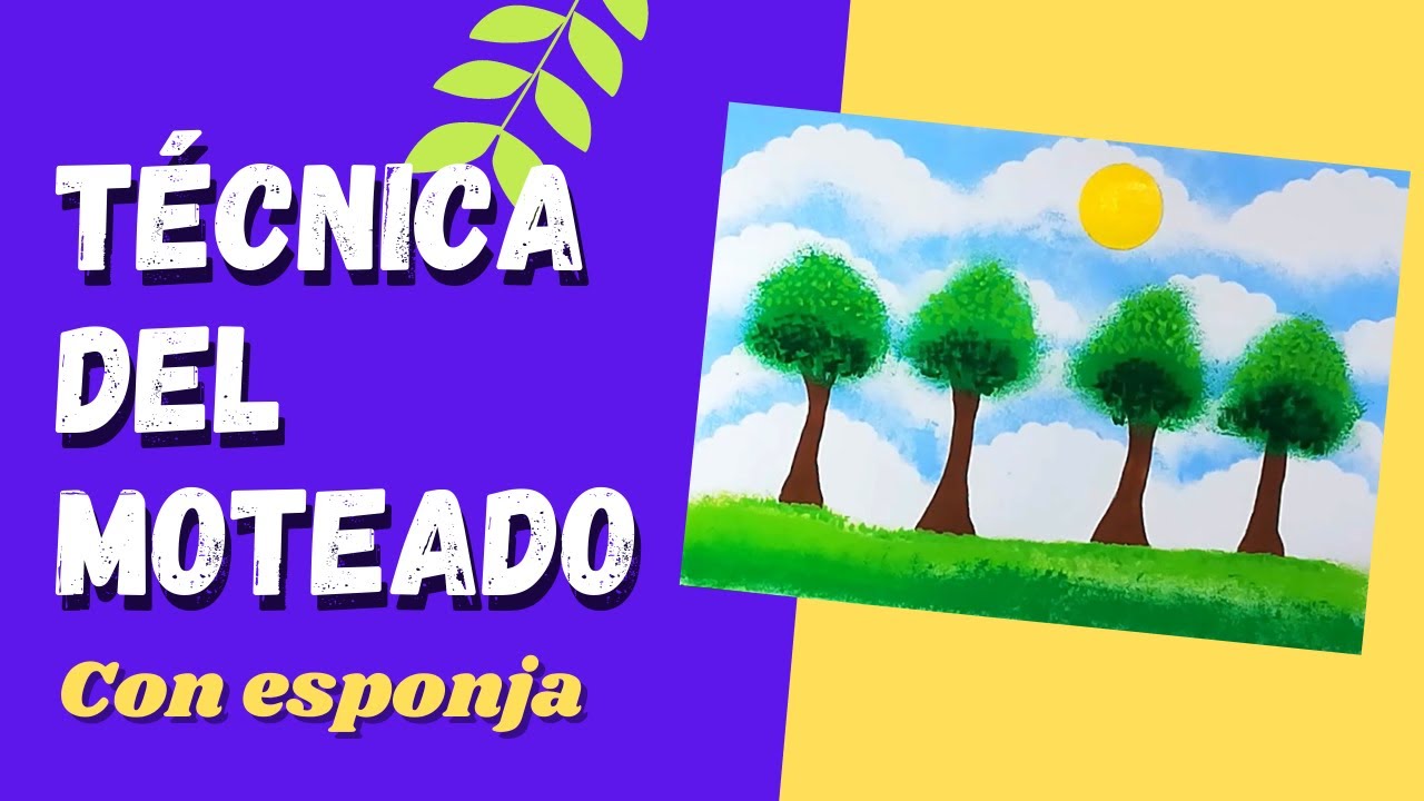 Paisaje con la técnica del moteado con esponja