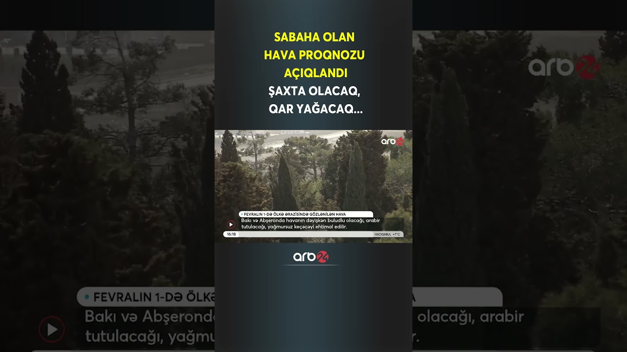Sabaha olan hava proqnozu açıqlandı