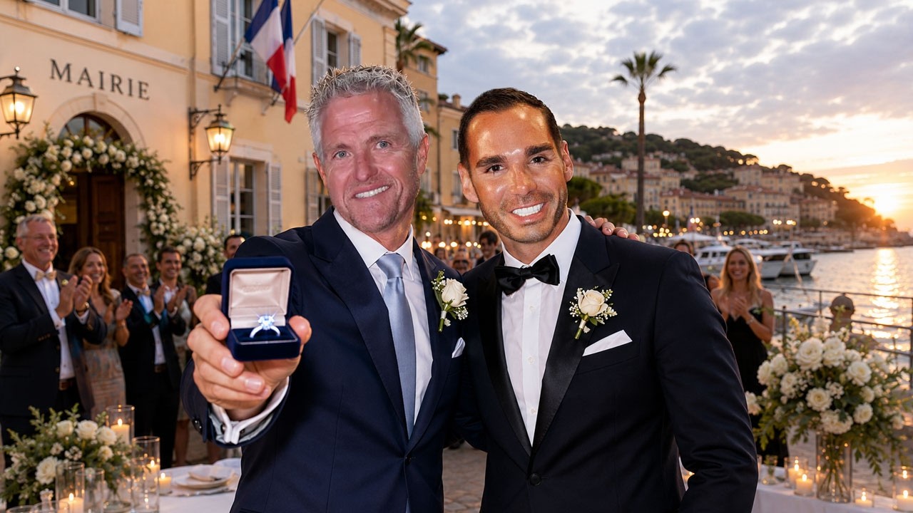 Nach 2 Jahren Beziehung heiraten Ralf Schumacher und &Eacute;tienne in Saint-Tropez.
