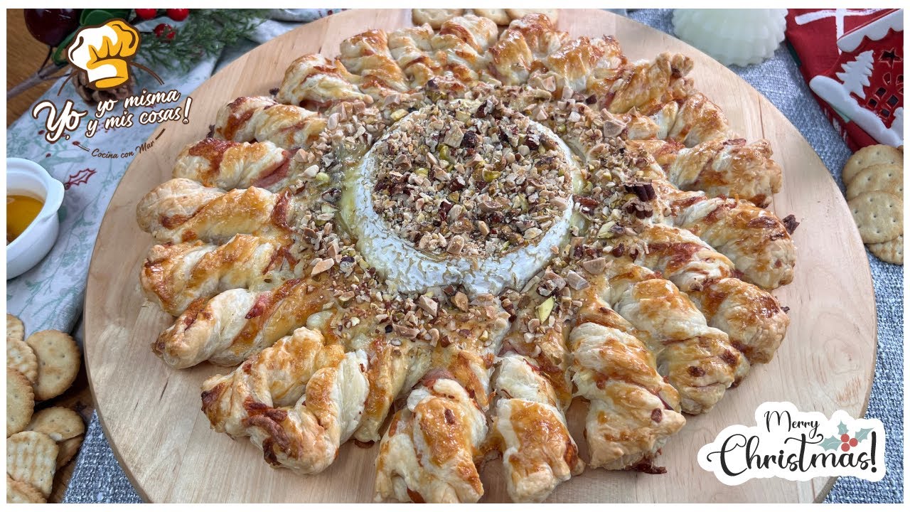 ⭐ APERITIVO NAVIDEÑO esta Corona de hojaldre y queso 🎄🎄Recetas para navidad fáciles