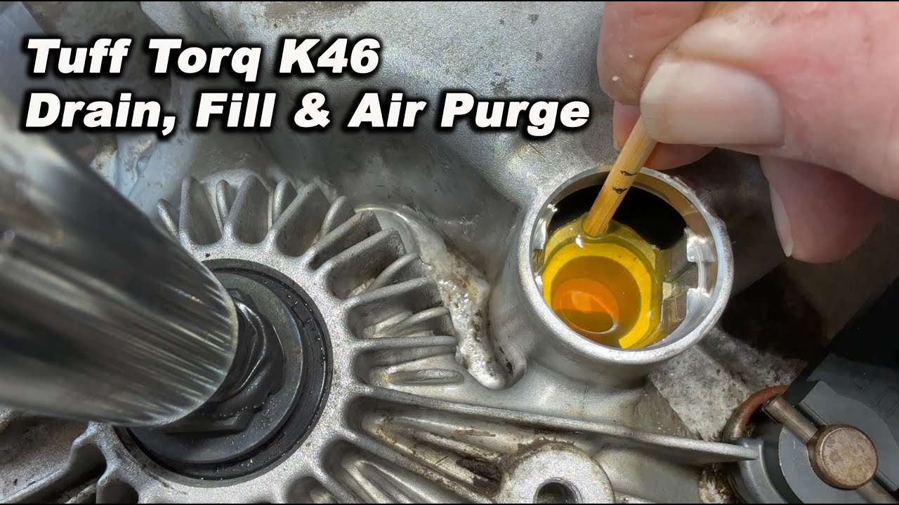Краткая версия - Слив, заправка и удаление воздуха из Tuff Torq K46
