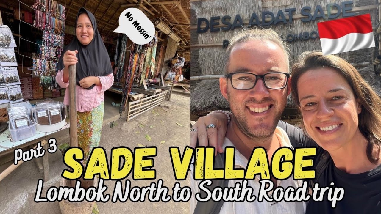 Lombok Sade Village, north to south road trip, Tanjung Aan beach, Lombok, Indonesia #39vlog