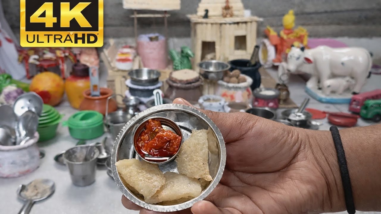 Mini dosa with aam ka achar making 🥭 | Rani's Tiny food | ASMR video |
