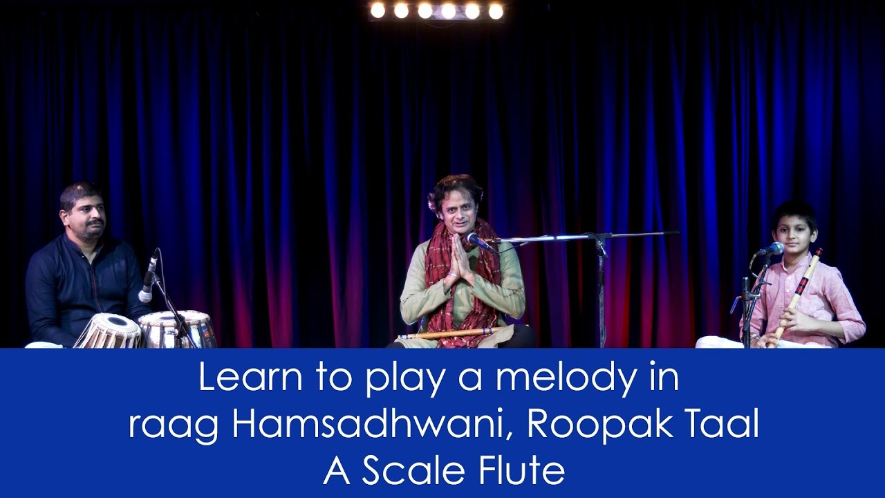 Part 9 RE-UPLOADED with inline notations: Learn to play a melody in Raag Hamsadhwani | A scale Flute