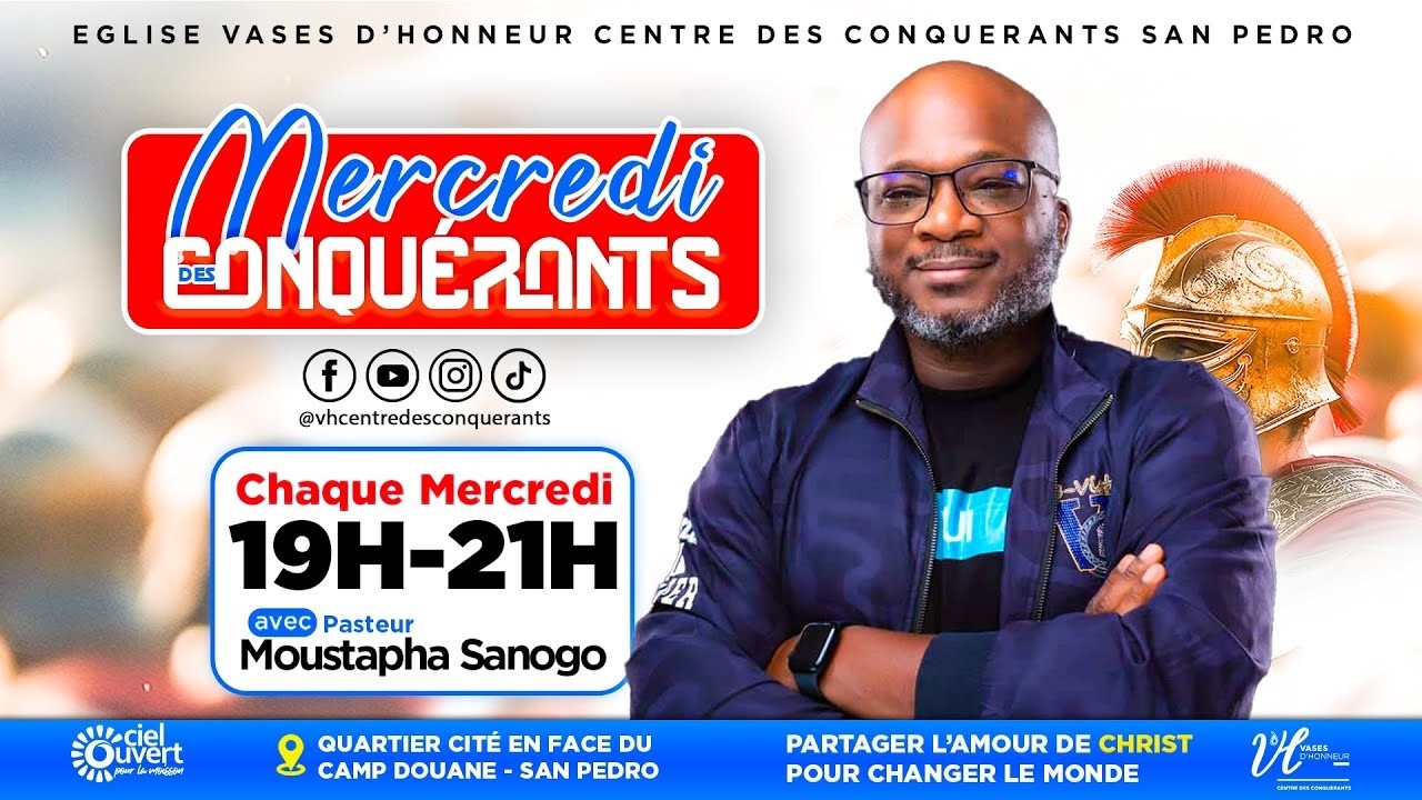 Bienvenue au Mercredi des conquérants de l’église VASES D'HONNEUR Centre des Conquérants.