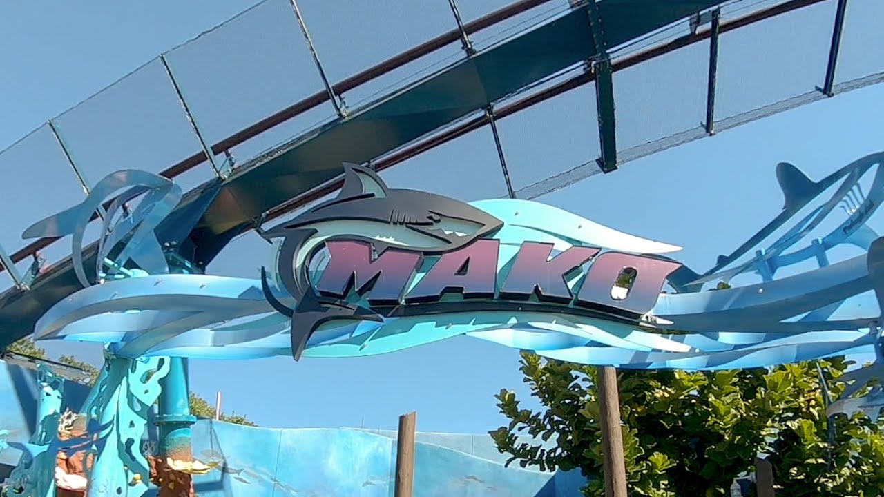 Mako SeaWorld Orlando- POV front row, back row reaction and line walk trough HD