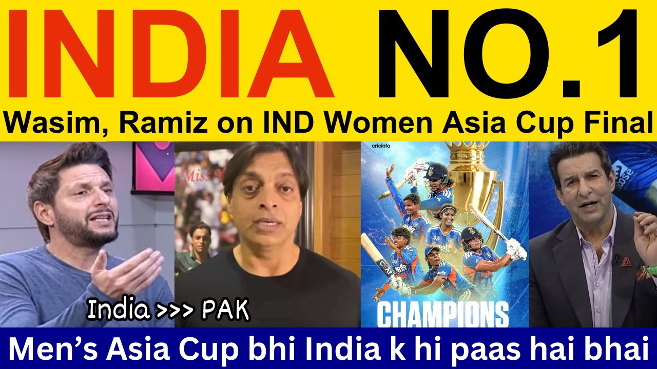 Pakistani Reaction, Wasim Akram on Ind win vs SL W Asia Cup | PAK Media, Ramiz Speaks, Shoaib Akhtar