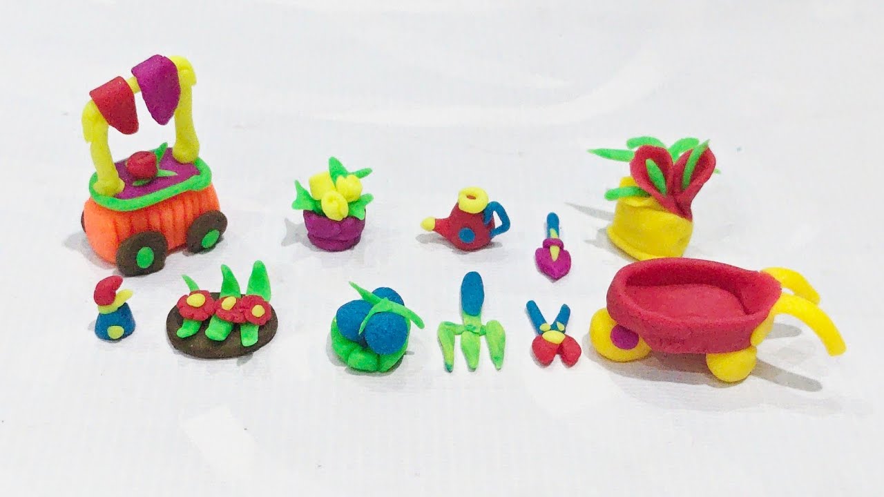 Mini Clay Garden Tools Set 🌸 | Easy DIY Clay Craft Ideas | Satisfying Handmade Art