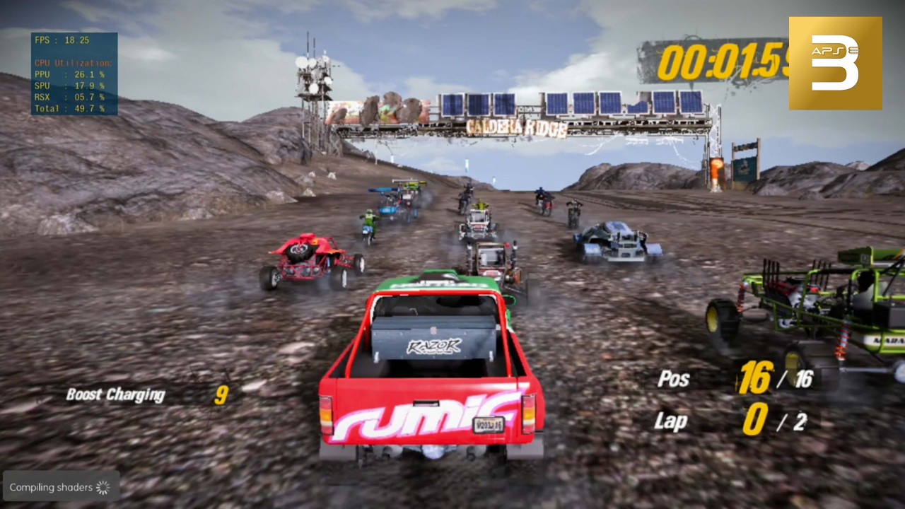 MotorStorm: Pacific Rift PS3 Emulator on Android / SD8 Elite / Turnip Gen8 V25 (aPS3e 1.35)