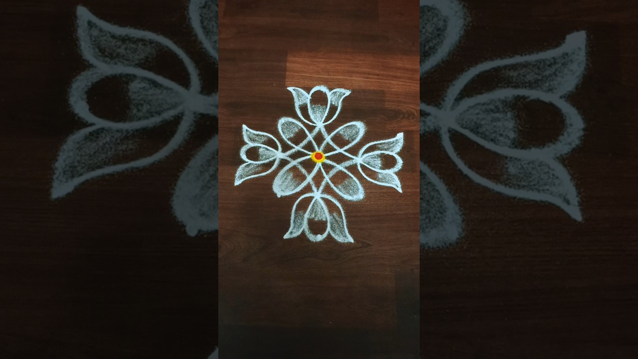 Simply Easy Rangoli designs for daily purpose 🌺#rangoli #kolam #dailyrangoli #dailykolam #shorts