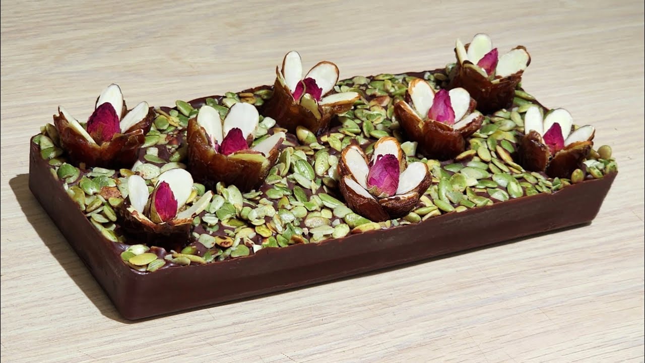 The Most Foolproof Deluxe AlmondDate CHOCOLATE BAR Recipe - Dubai Choc Delight w/Marzipan #cookology