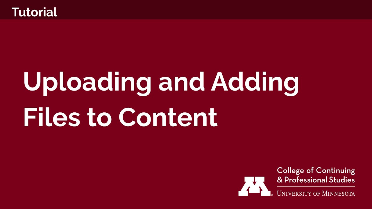 Uploading and Adding Files to Content