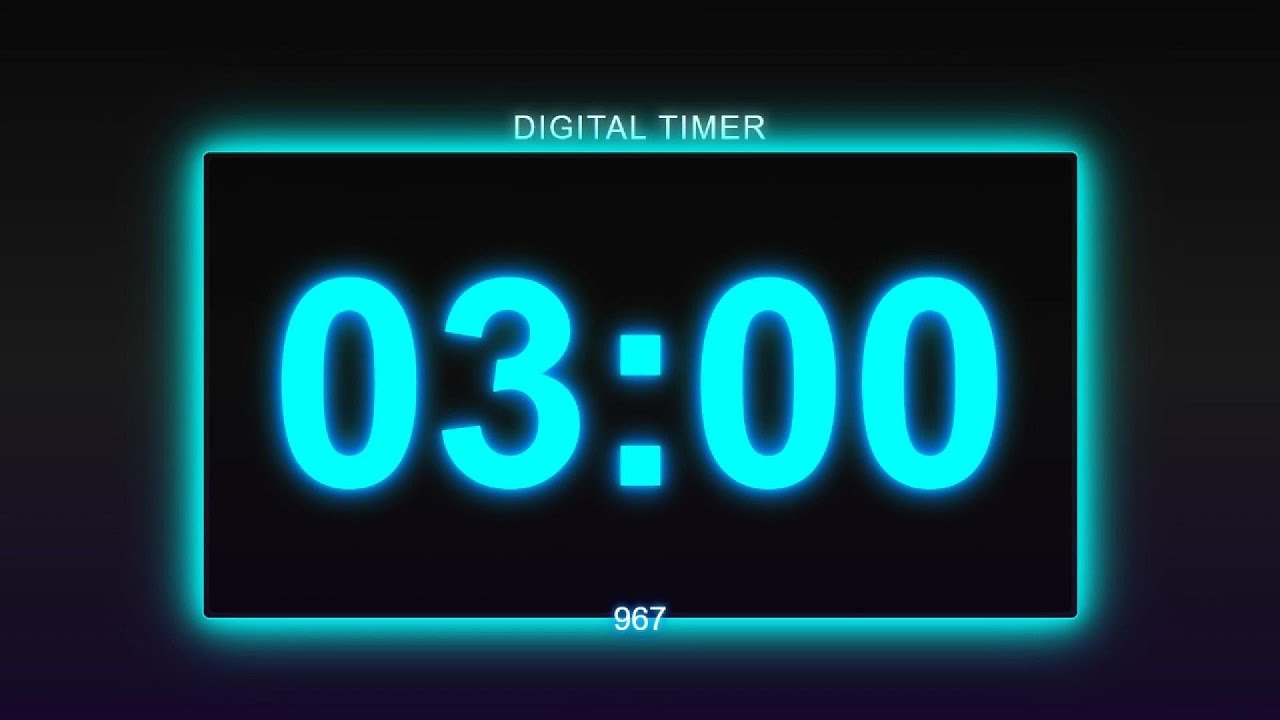 3 Minute Neon Digital Timer | Bright Countdown for Focus, Study, Workouts, and Productivity