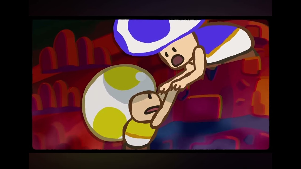 Yellow toad and blue toad recreate a lion king scene